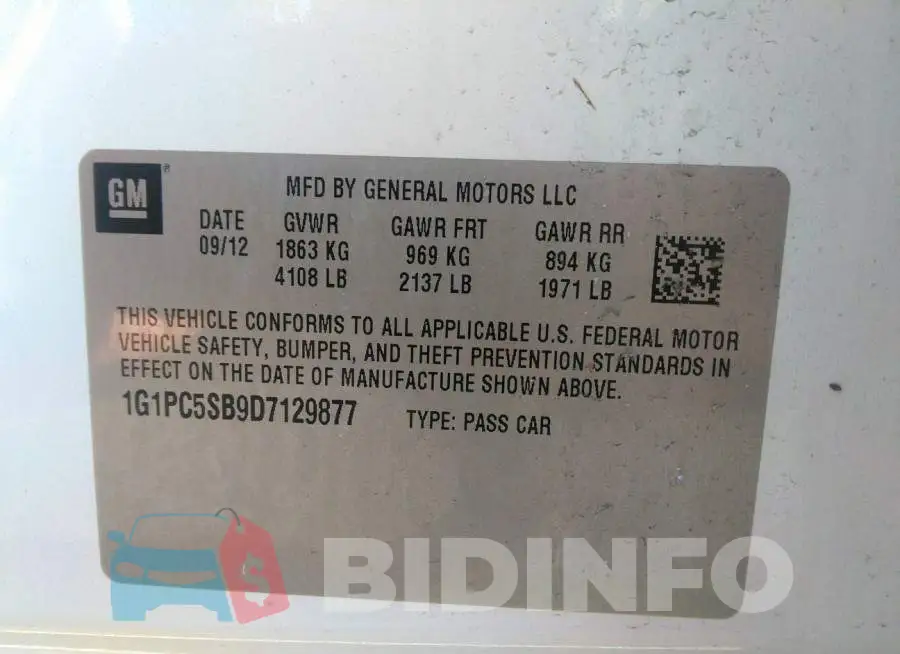 1G1PC5SB9D7129877 Photo# 9