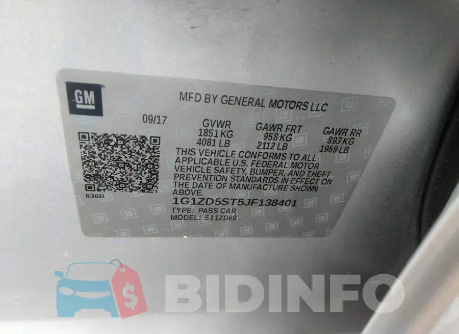 1G1ZD5ST5JF138401 Photo# 9