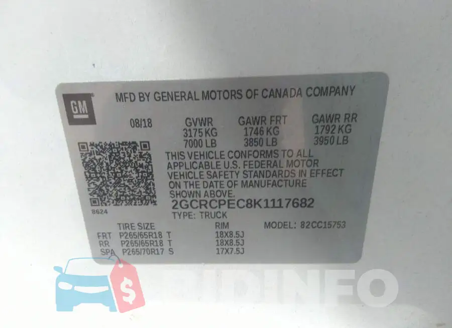 2GCRCPEC8K1117682 Photo# 9