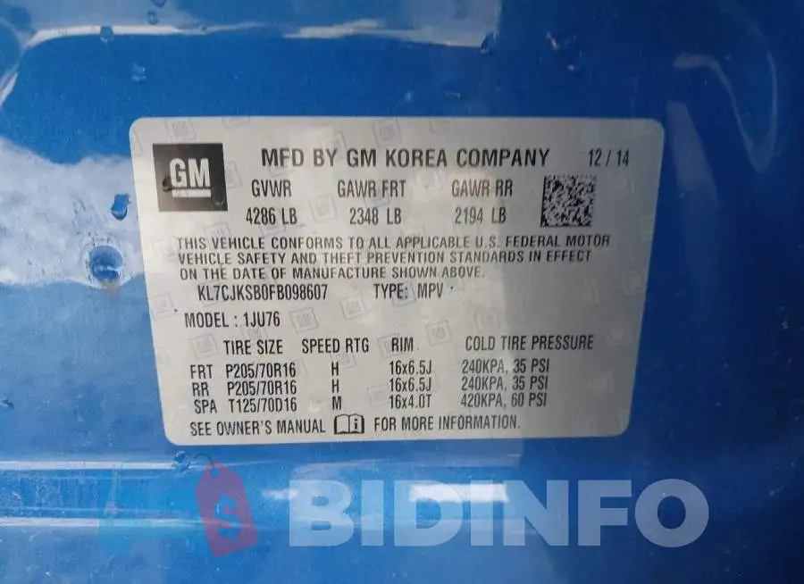 KL7CJKSB0FB098607 Photo# 9