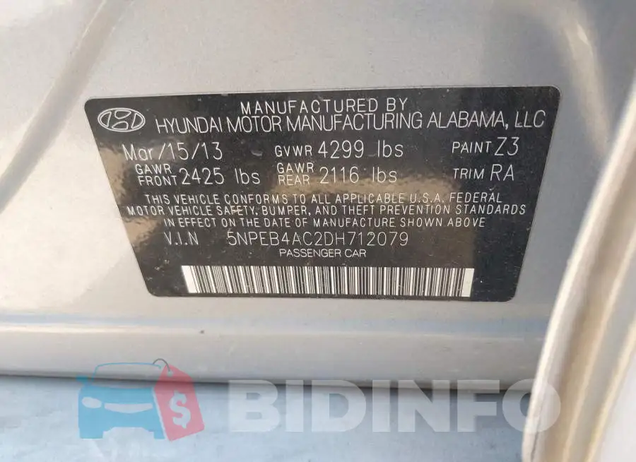 5NPEB4AC2DH712079 Photo# 9