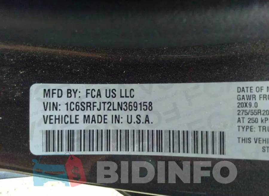 1C6SRFJT2LN369158 Photo# 9