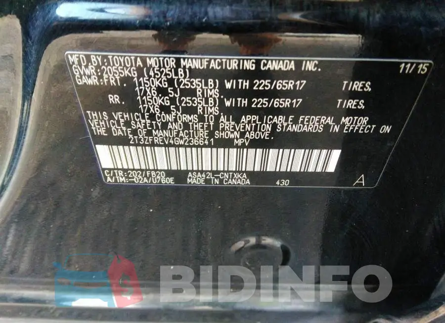 2T3ZFREV4GW236641 Photo# 9