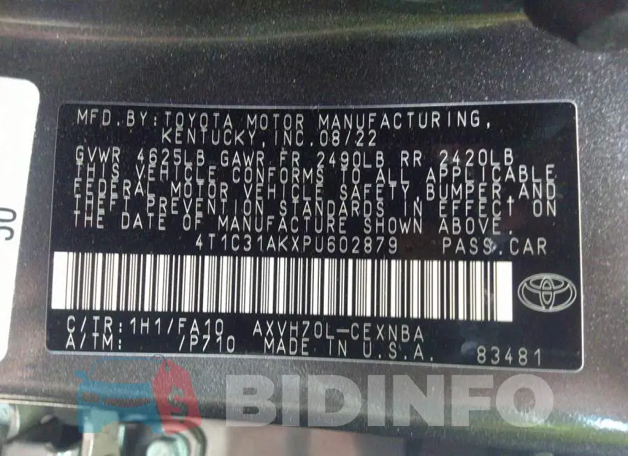 4T1C31AKXPU602879 Photo# 9