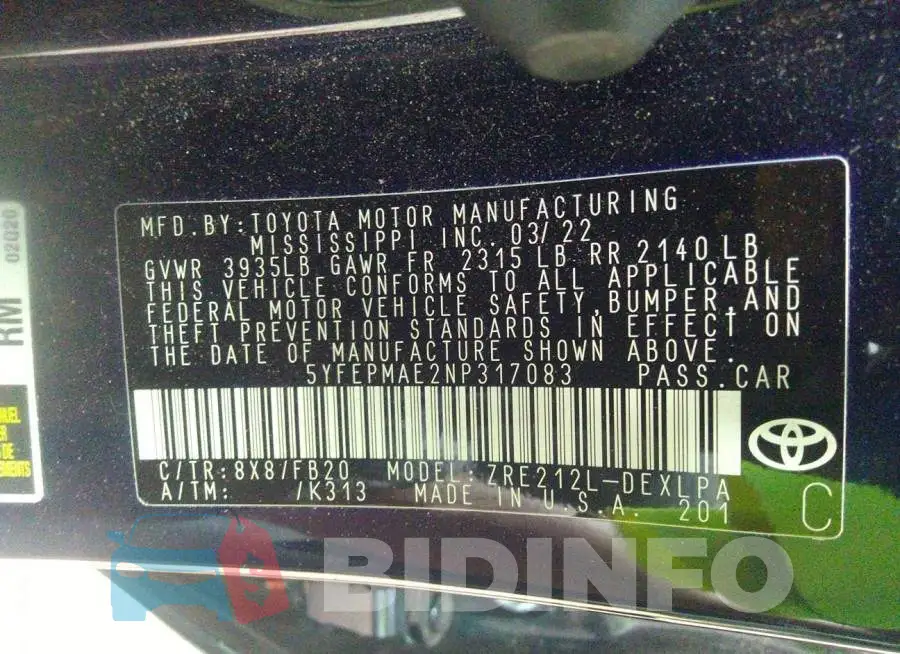 5YFEPMAE2NP317083 Photo# 9