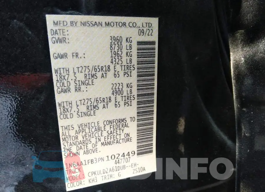 1N6AA1FB3PN102449 Photo# 9