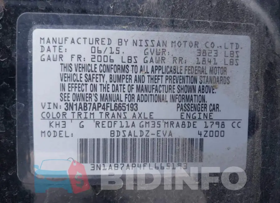 3N1AB7AP4FL665193 Photo# 9
