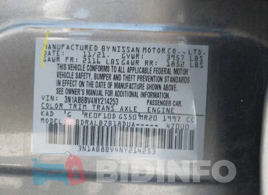 3N1AB8BV4NY214253 Photo# 9