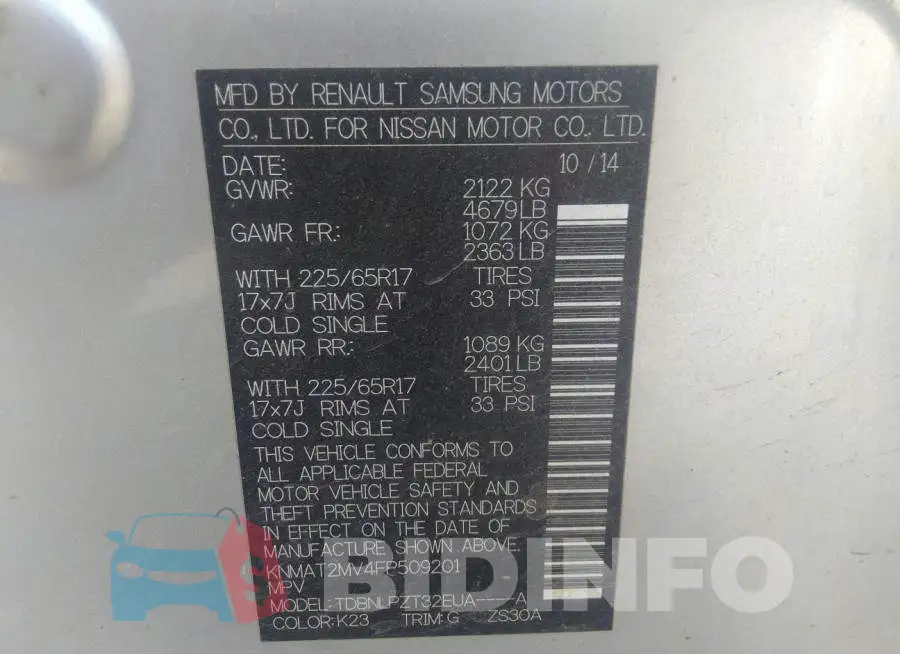 KNMAT2MV4FP509201 Photo# 9