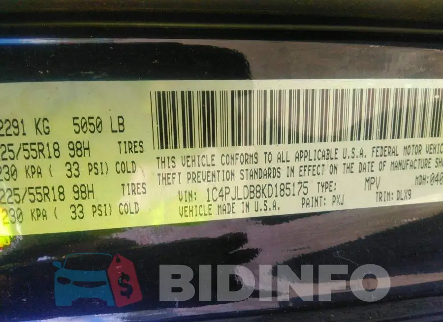 1C4PJLDB8KD185175 Photo# 9