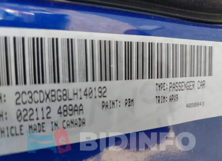 2C3CDXBG8LH140192 Photo# 9