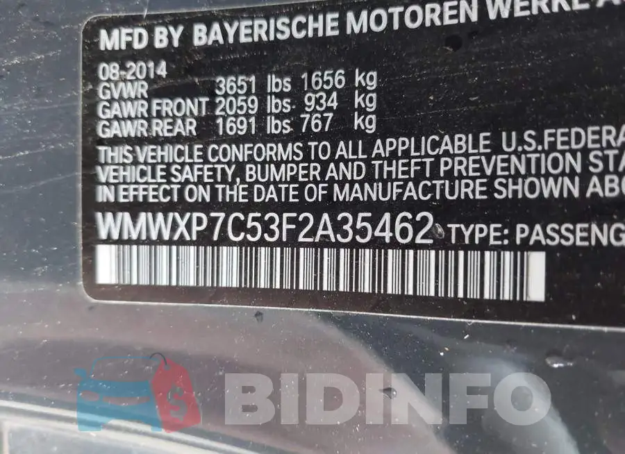 WMWXP7C53F2A35462 Photo# 9