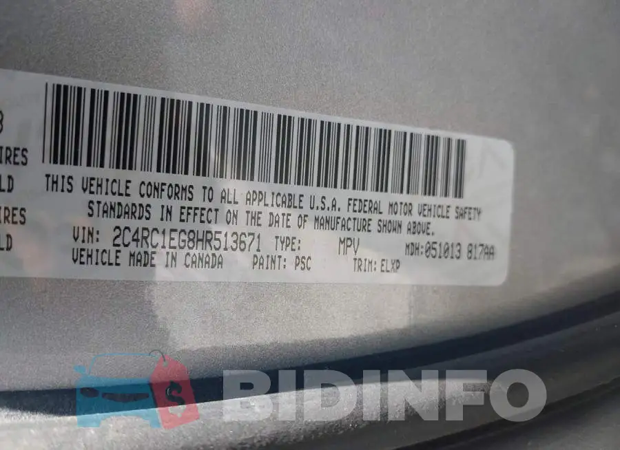 2C4RC1EG8HR513671 Photo# 9