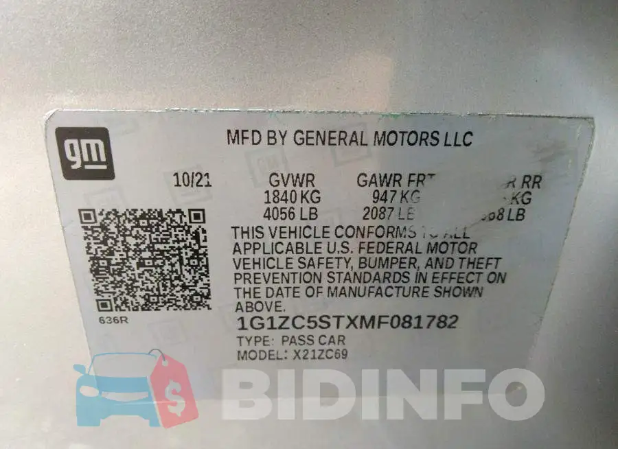 1G1ZC5STXMF081782 Photo# 9