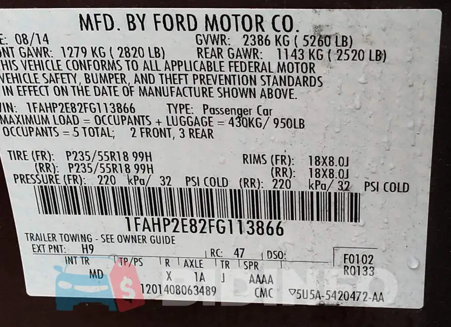 1FAHP2E82FG113866 Photo# 9