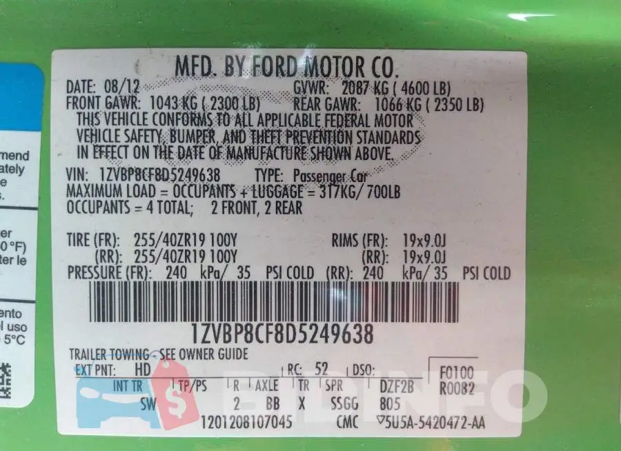 1ZVBP8CF8D5249638 Photo# 9
