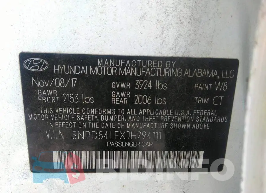 5NPD84LFXJH294111 Photo# 9
