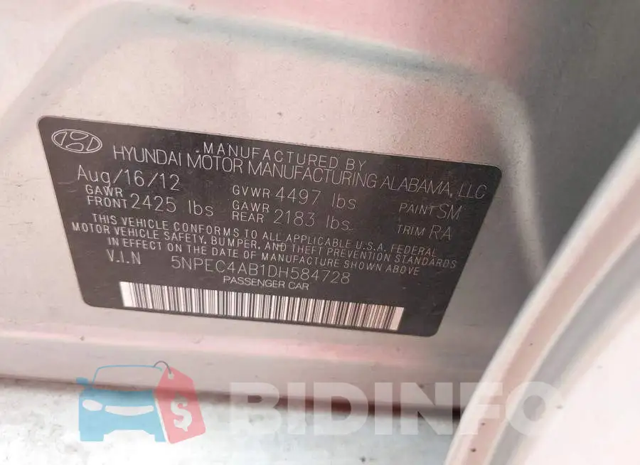5NPEC4AB1DH584728 Photo# 9