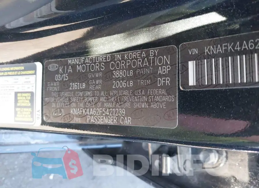 KNAFK4A62F5421239 Photo# 9