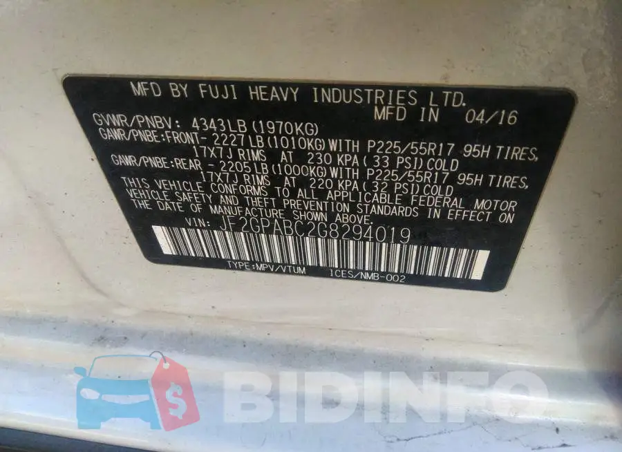 JF2GPABC2G8294019 Photo# 9