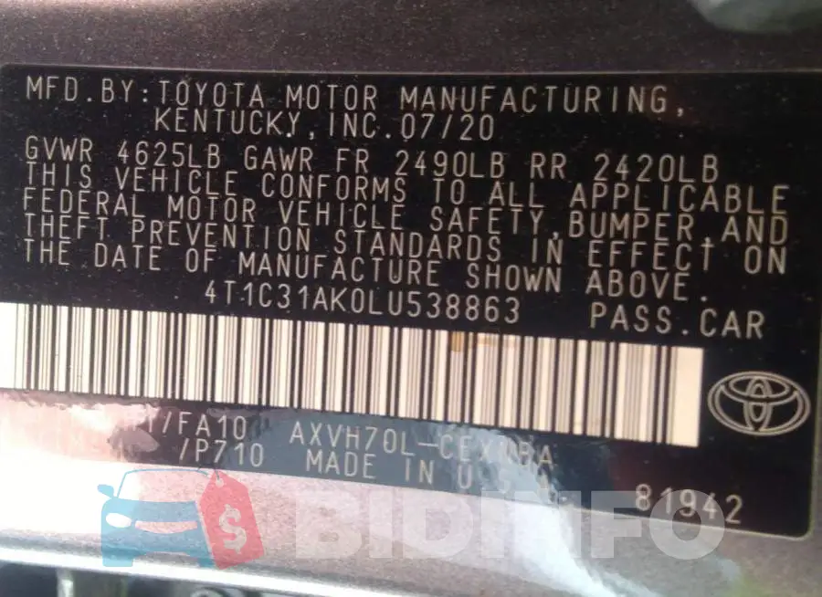 4T1C31AK0LU538863 Photo# 9