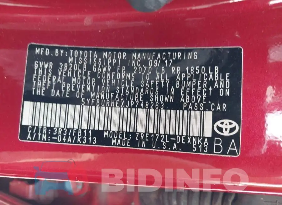 5YFBURHEXJP748263 Photo# 9