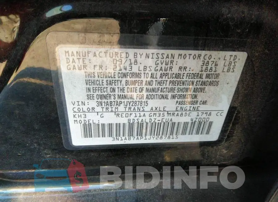 3N1AB7AP1JY287815 Photo# 9