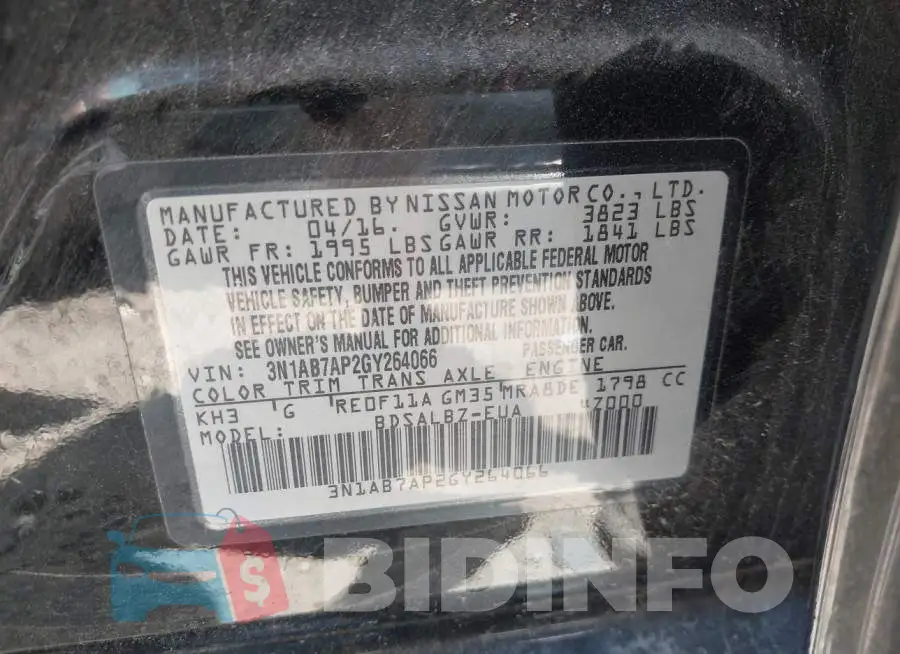 3N1AB7AP2GY264066 Photo# 9