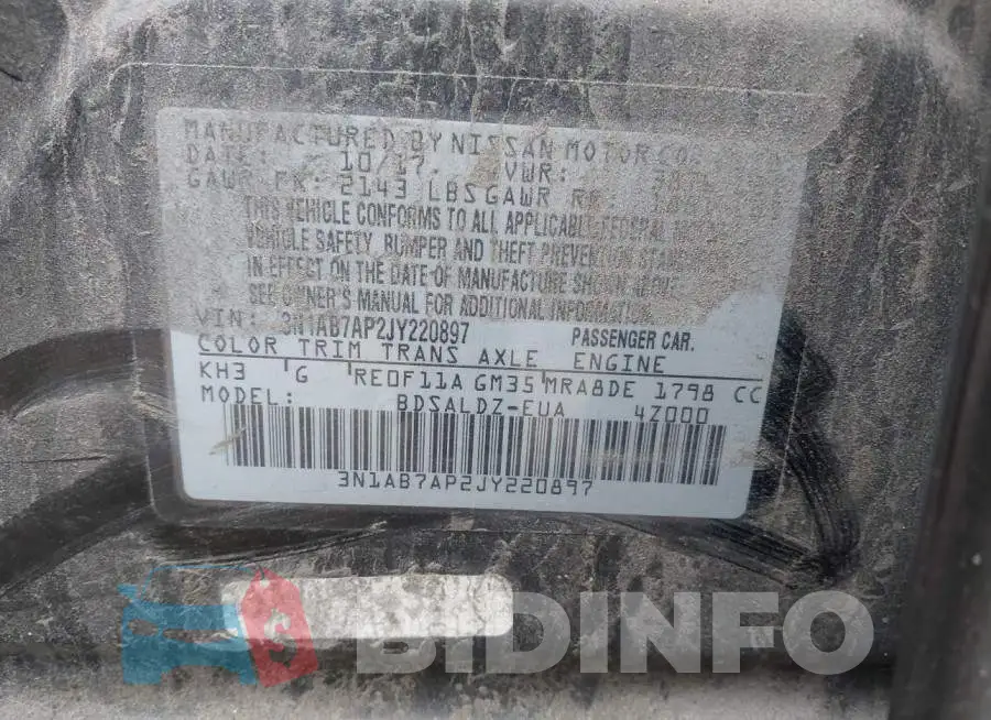 3N1AB7AP2JY220897 Photo# 9