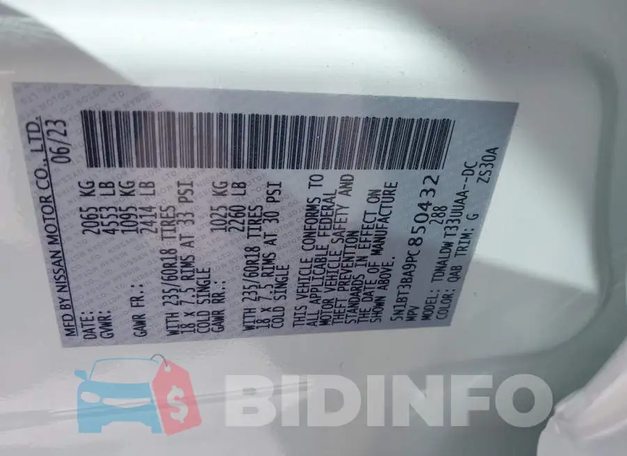 5N1BT3BA9PC850432 Photo# 9