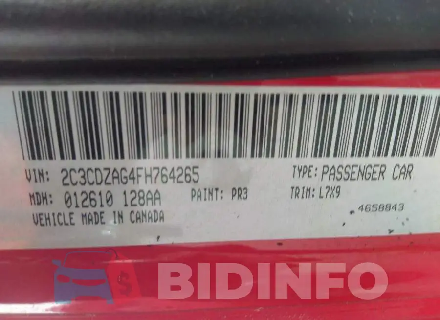 2C3CDZAG4FH764265 Photo# 9