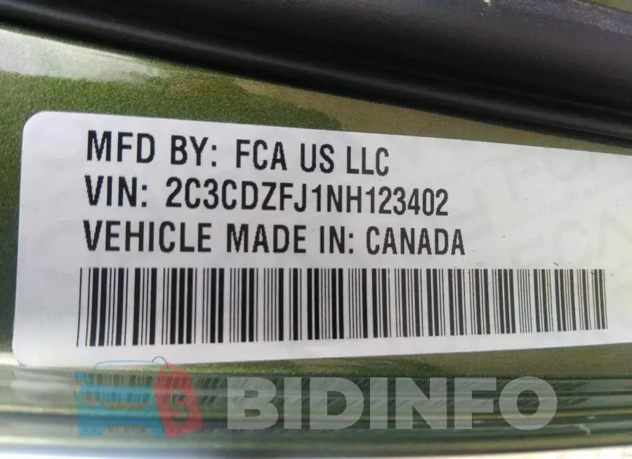 2C3CDZFJ1NH123402 Photo# 9
