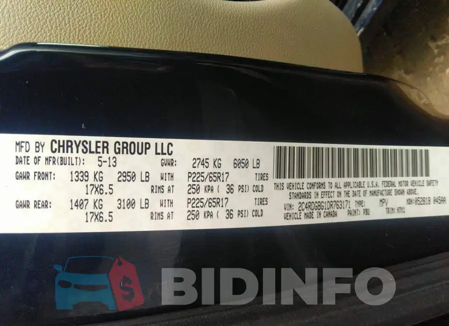 2C4RDGBG1DR763171 Photo# 9