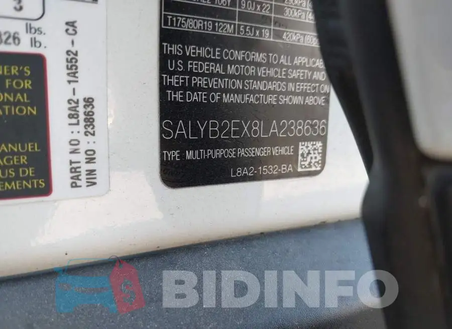 SALYB2EX8LA238636 Photo# 9