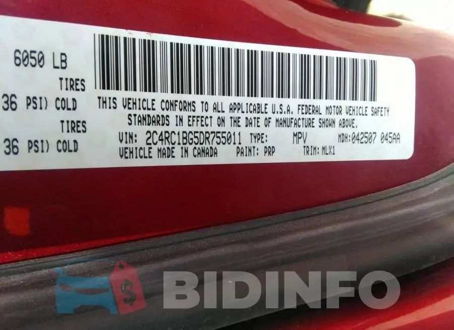 2C4RC1BG5DR755011 Photo# 9