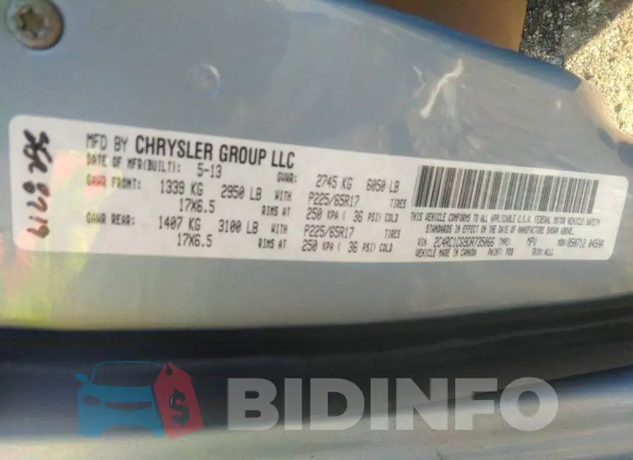 2C4RC1CG9DR735066 Photo# 9