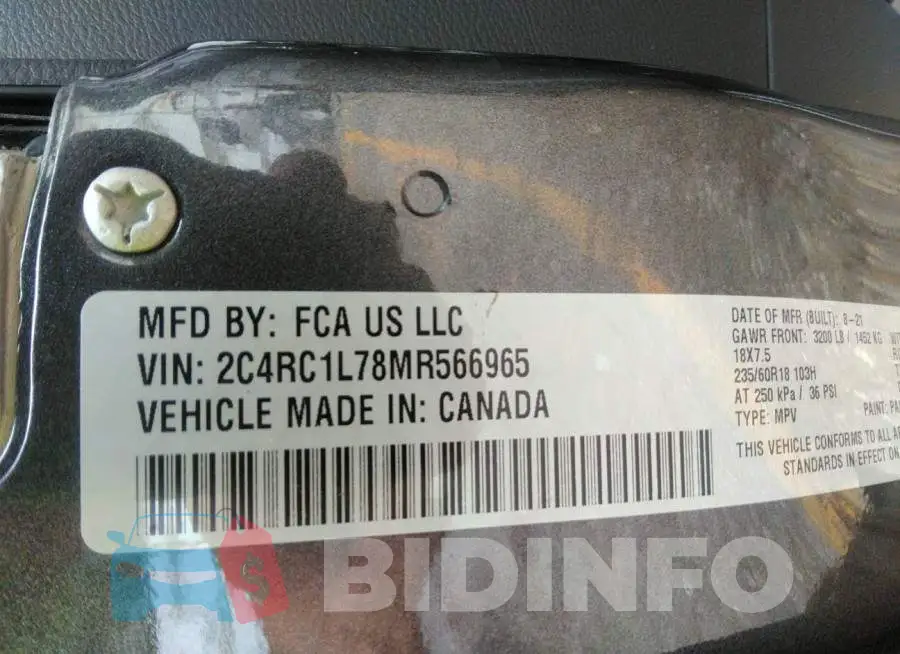 2C4RC1L78MR566965 Photo# 9