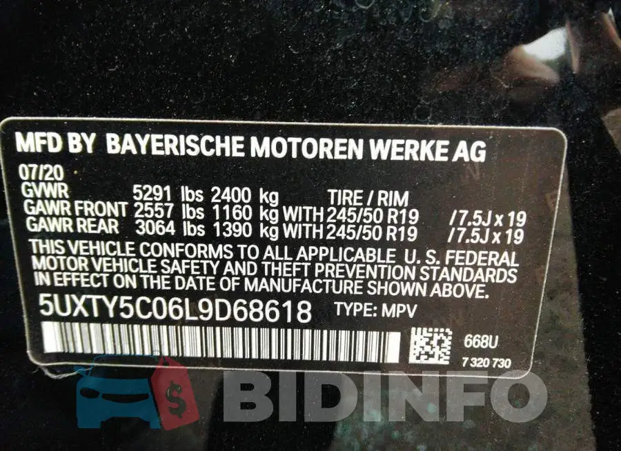5UXTY5C06L9D68618 Photo# 9