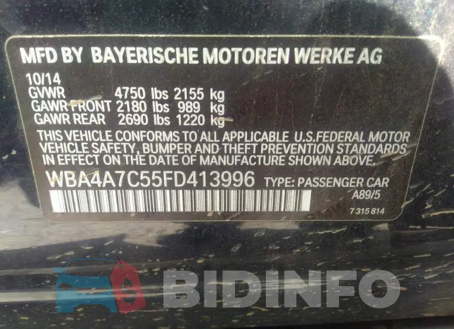 WBA4A7C55FD413996 Photo# 9
