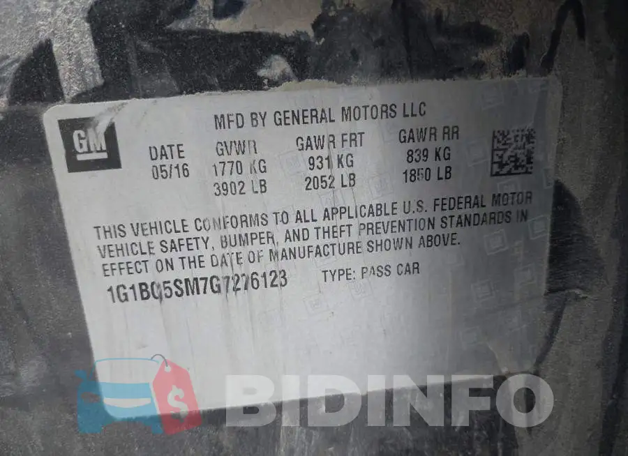 1G1BG5SM7G7276123 Photo# 9