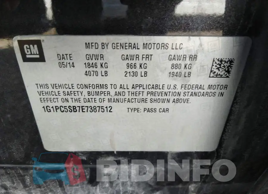 1G1PC5SB7E7387512 Photo# 9