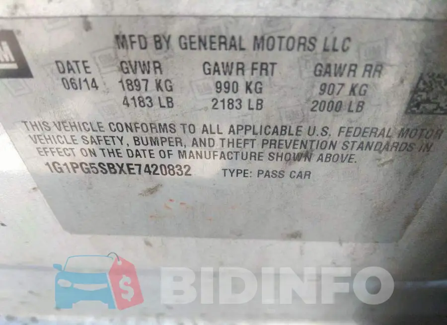 1G1PG5SBXE7420832 Photo# 9