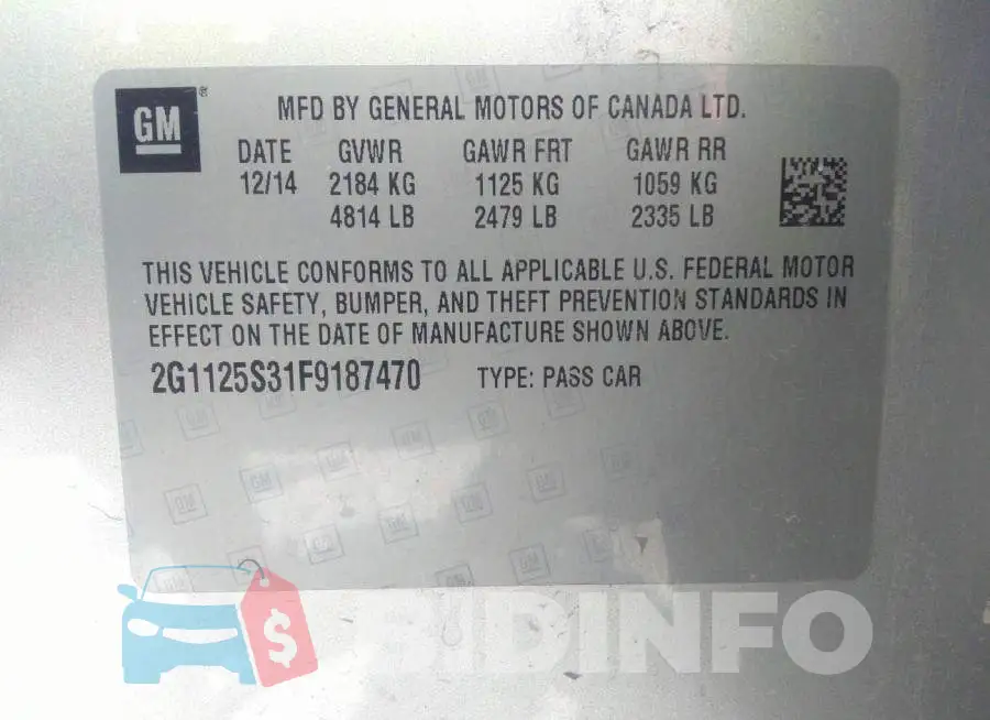 2G1125S31F9187470 Photo# 9