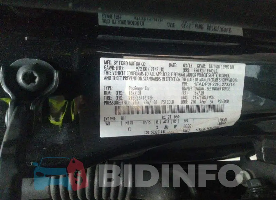 1FADP3F22FL273218 Photo# 9