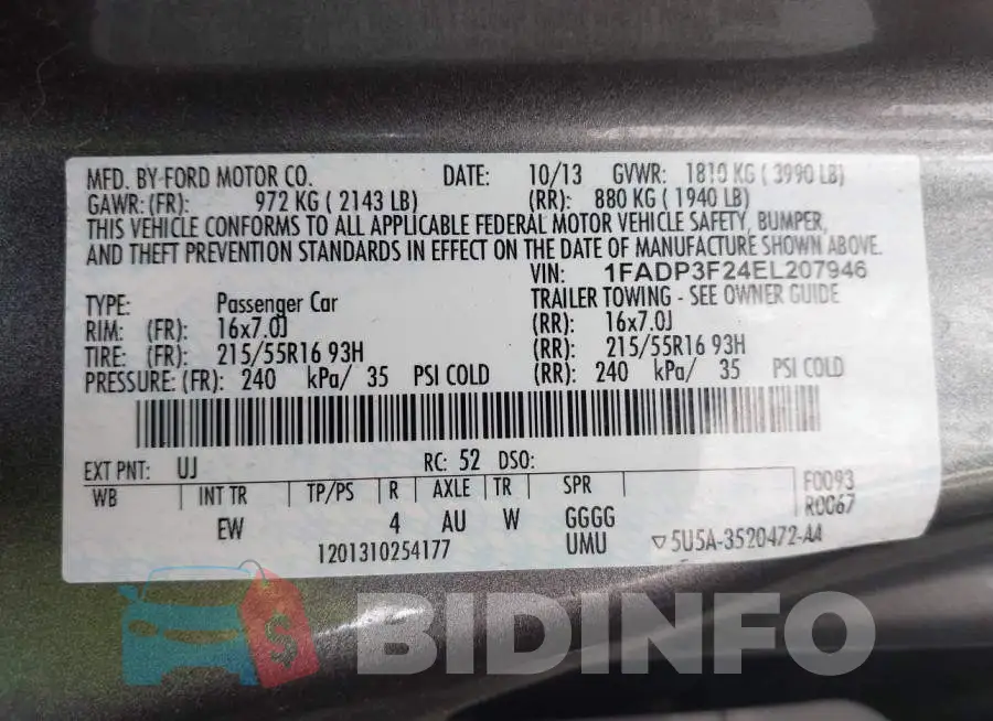 1FADP3F24EL207946 Photo# 9