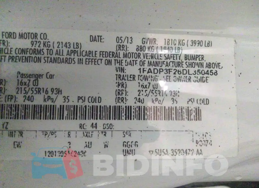 1FADP3F26DL350458 Photo# 9