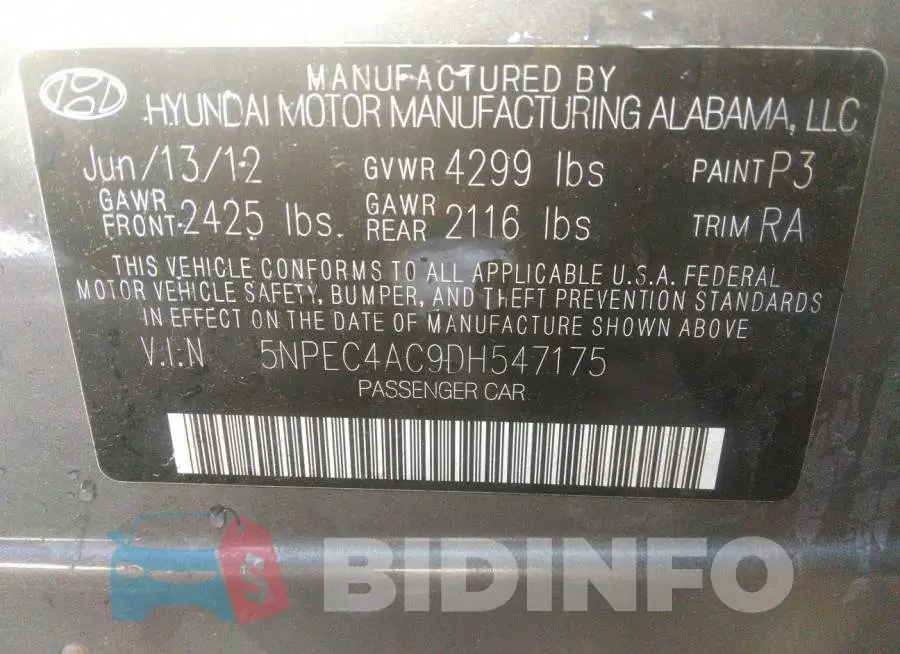 5NPEC4AC9DH547175 Photo# 9