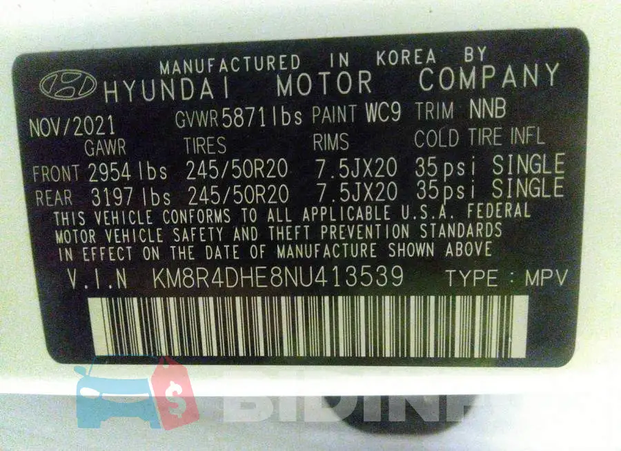 KM8R4DHE8NU413539 Photo# 9