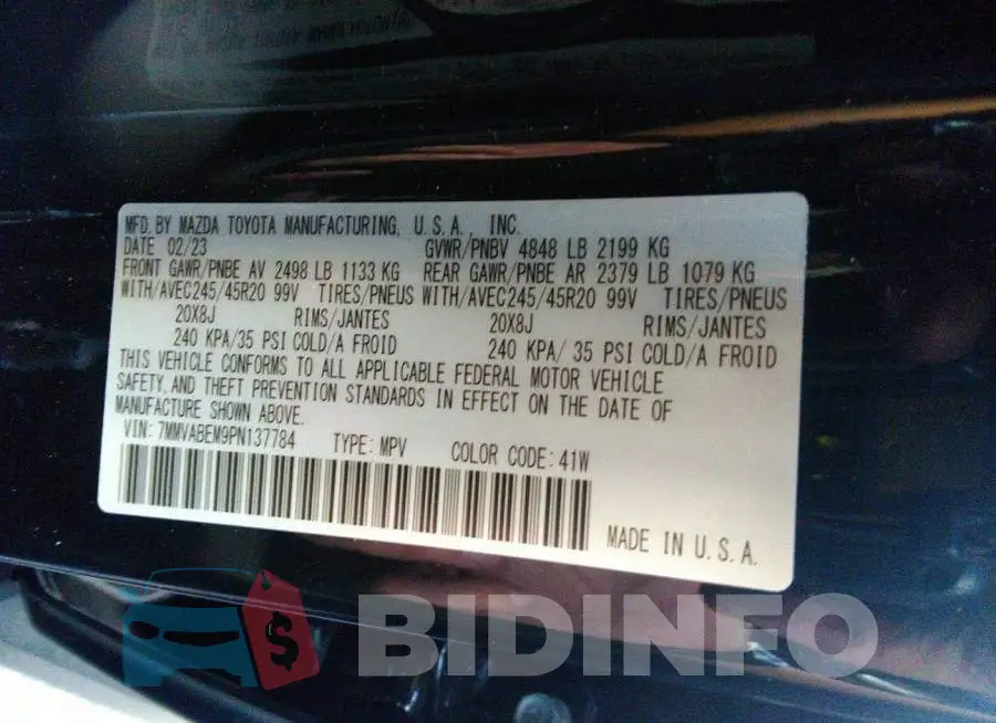 7MMVABEM9PN137784 Photo# 9