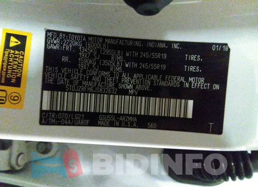 5TDJZRFH6JS832632 Photo# 9